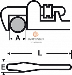 Размеры ключа трубного Virax Stillson 18"